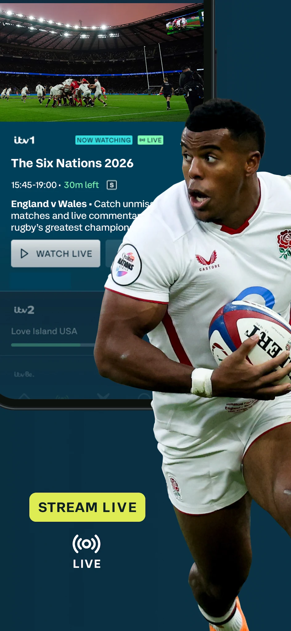 ITVX Android app live streaming screen