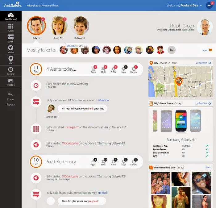 WebSafety app screenshot